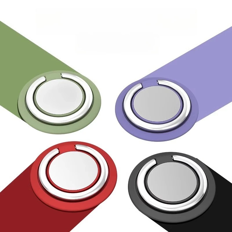 Tempat Cincin Ponsel Magnetik Desain Rotasi 360 Bahan Silikon Solusi Lipat Portabel Universal Penggunaan Bebas Genggam Kreatif