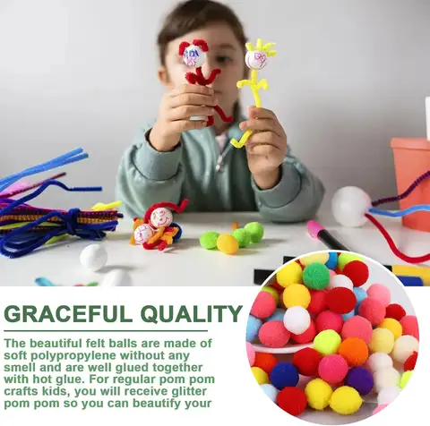 30-300 st. Pom-Poms fluffiga mjuka pompombollar 8/10/15/20/25/30 mm handgjorda sömnadspyssel gör-det-själv barnleksak julbröllopsdekorationer 10 best sales pom-pom-bollar - №1