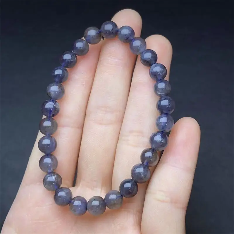 6-8 مللي متر سوار كوارتز ايوليت طبيعي جميل ملون كريستال الطاقة شفاء موضة الأحجار الكريمة والمجوهرات 1 قطعة