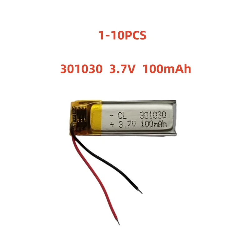 301030 3.7V 100mAh Small Size Lipo Rechargeable Battery Lithium Polymer For MP3 Bluetooth MID Headset Headphone Video Pen