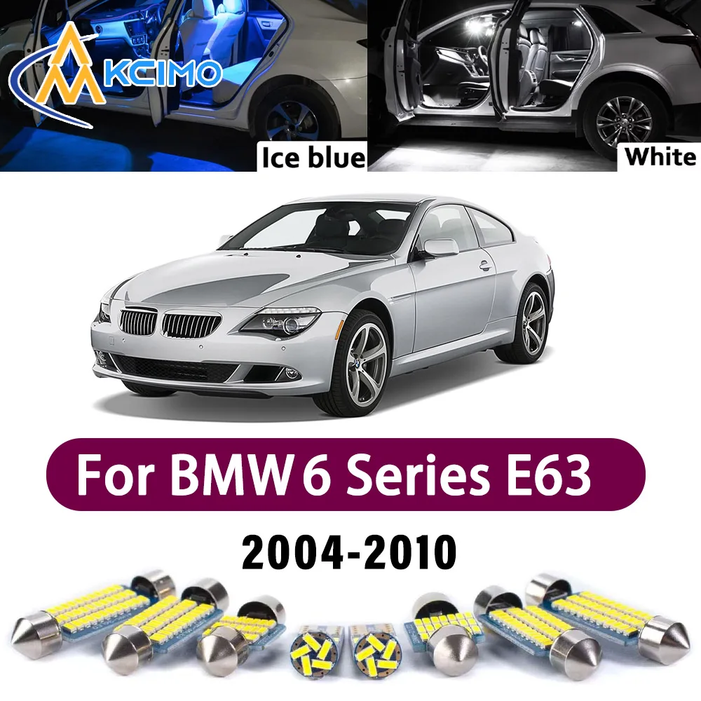 

Kcimo Super Bright LED Interior Light Kit For BMW 6 Series E63 E64 2004-2010 Dome Map Lamp White Blue Car Accessories Canbus