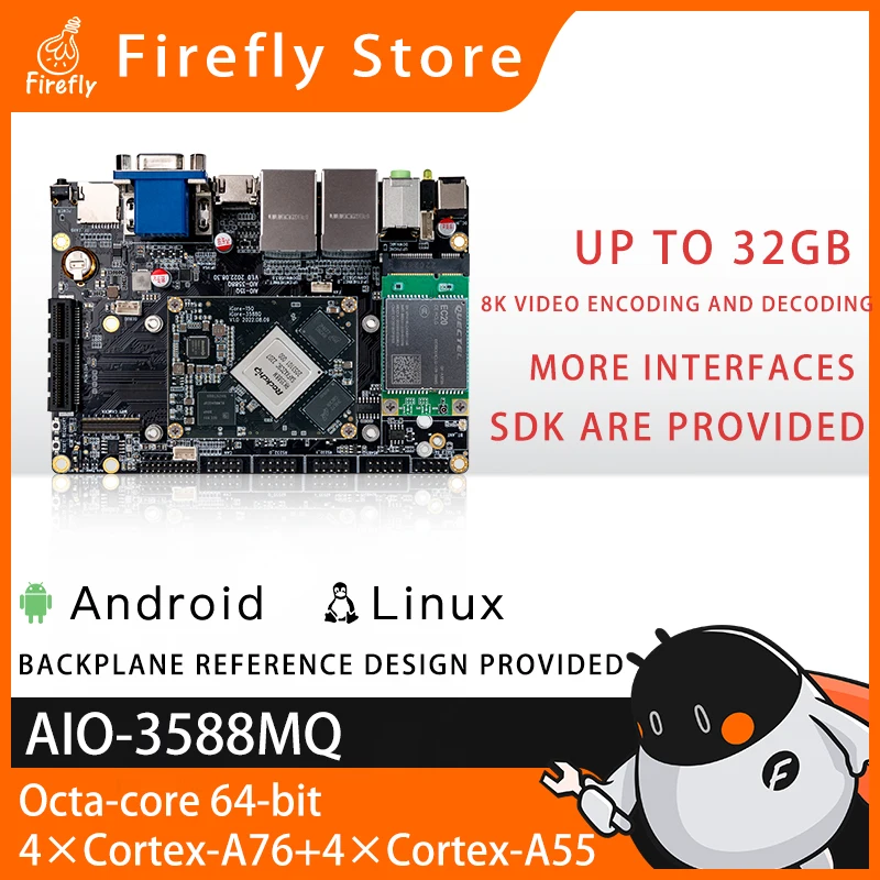 

AIO-3588MQ Automotive-Grade Ai Mainboard By Rockchip All-New Octa-Core Soc Rk3588m Wifi6 And 5g/4g Network