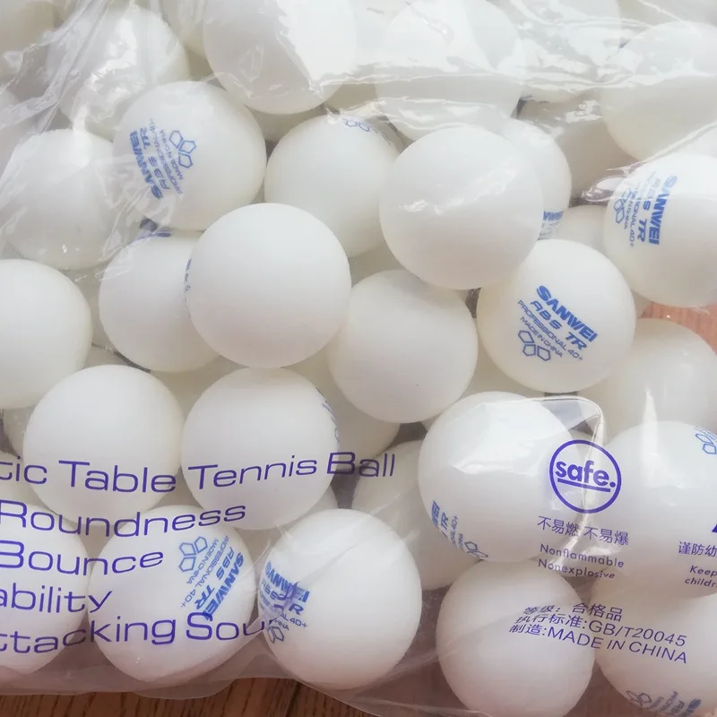 100pcs SANWEI TR 3 Stars Table Tennis Balls White ABS New Material 40+ Ping Pong Balls Professional Ping Pong Ball Club Training