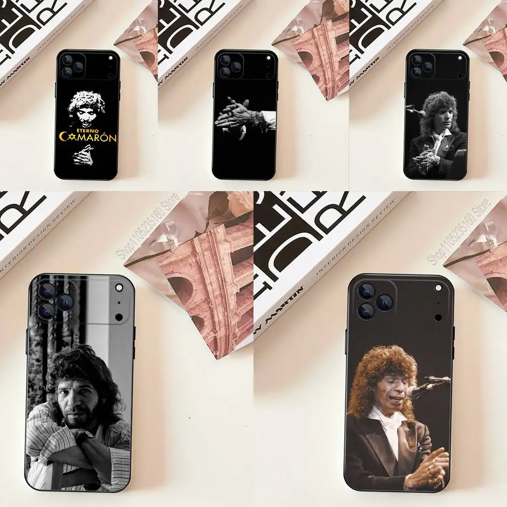 

C-Camaron De La Isla For iPhone 17,16,15,14,13,12,11,Pro,Max,Plus,E,SE4,Air,Mini Black Soft Cover Phone Case