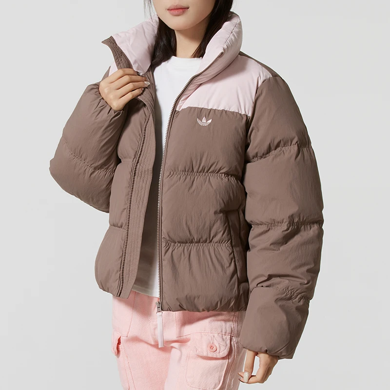 

Adidas (Adidas) Пуховик с петельками Женский теплый и удобный пуховик с воротником-стойкой Ветрозащитная спортивная одежда Kc2660