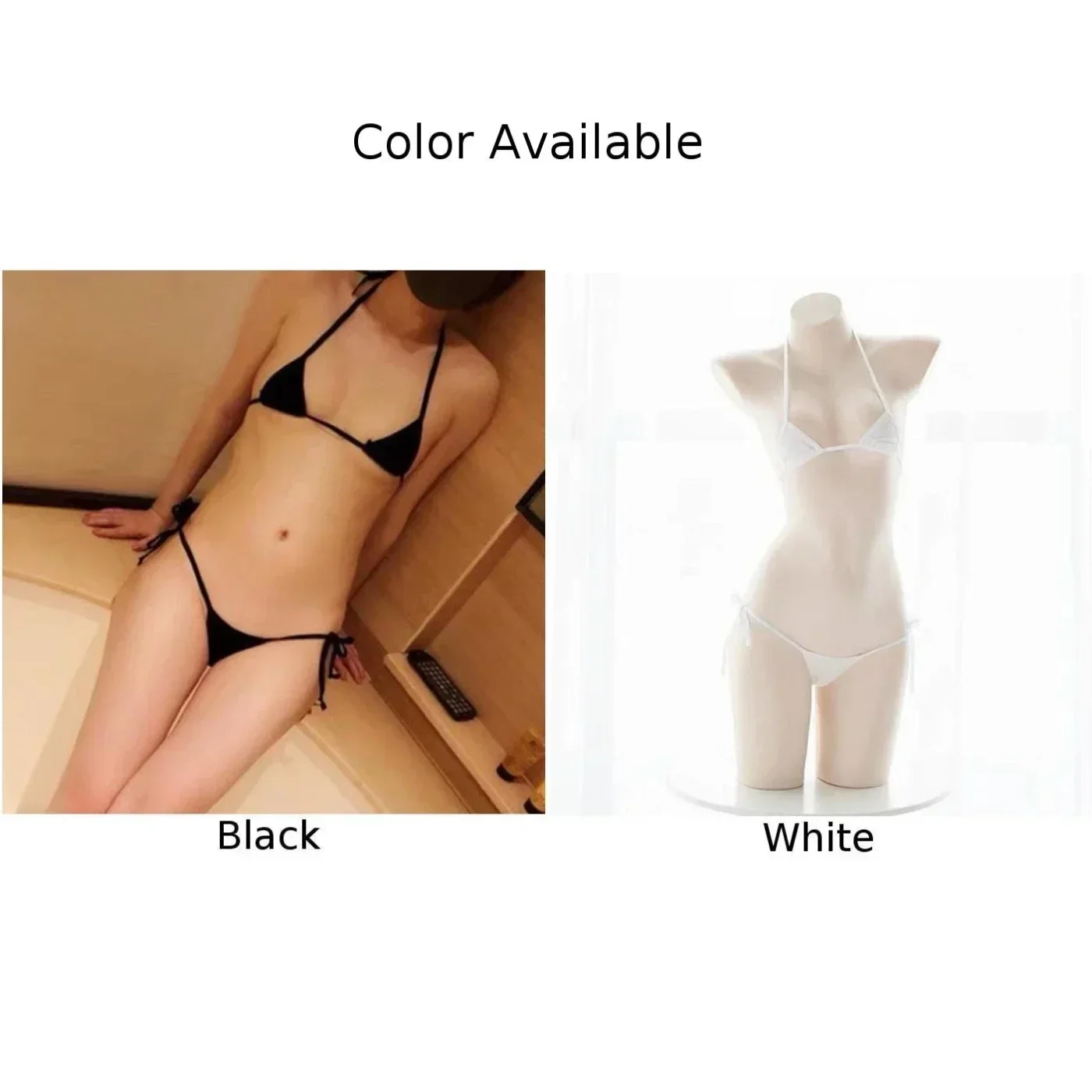 Pijamas de lencería Sexy para mujer, Mini Bikini con tirantes, ropa interior, conjuntos de sujetador, 2 piezas