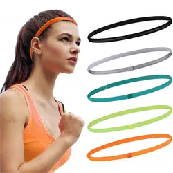 Candy Color Sports Hairband Non-Slip Silicone Strip For Women Men Anti-slip Elastic Thin Sweatband Headband Hair Accessories