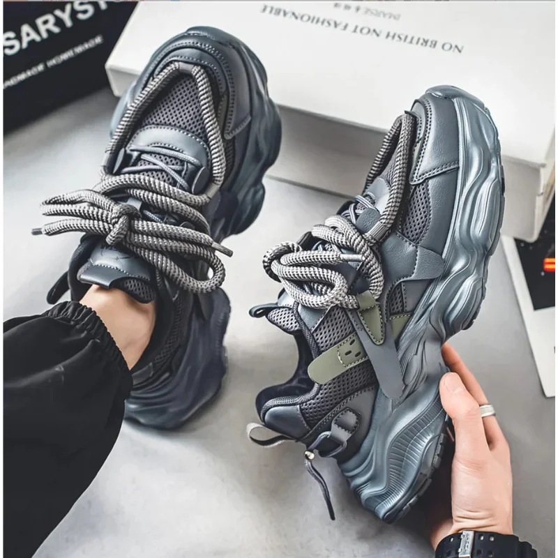 

2025 Luxury Platform Fashion Chunky Sneakers Men Casual Breathable Sports Dad Shoes Male Fitness Footwea Trainer