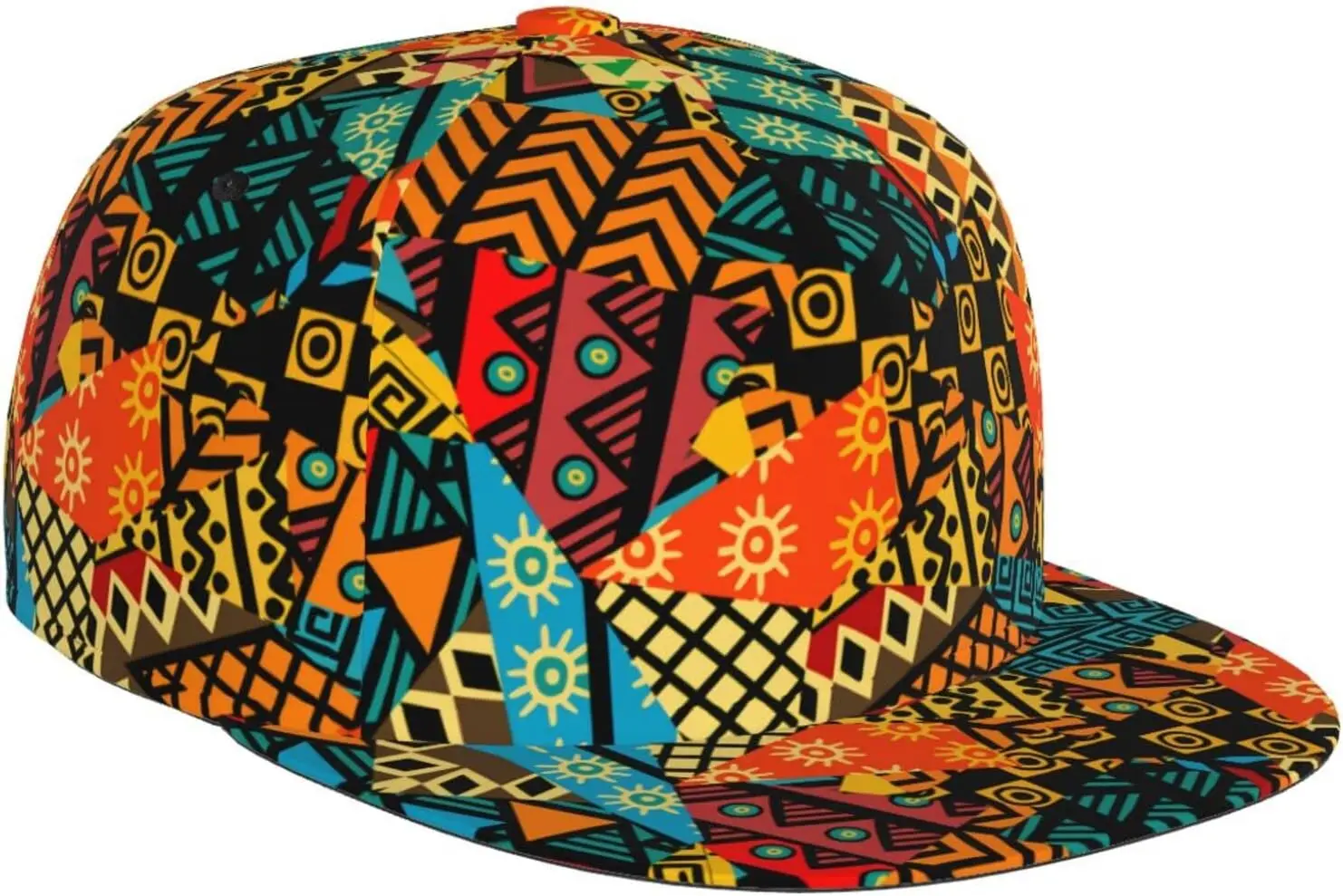 African Snapback Hat for Men Women,Hip Hop Style Adjustable African Baseball Cap Flat Bill Brim Hats Dad Hats