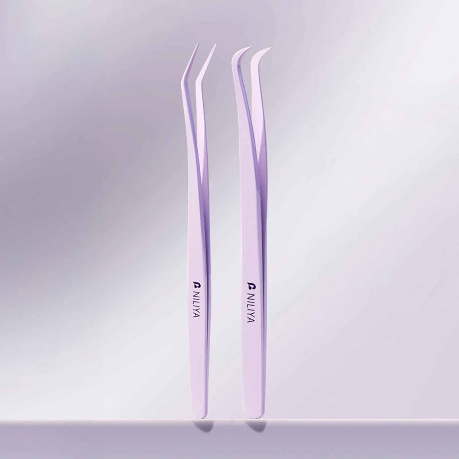 1-2 個つけまつげピンセット抗粘着プロフェッショナルラッシュツールゴールドフェザークランプまつげエクステ初心者のための