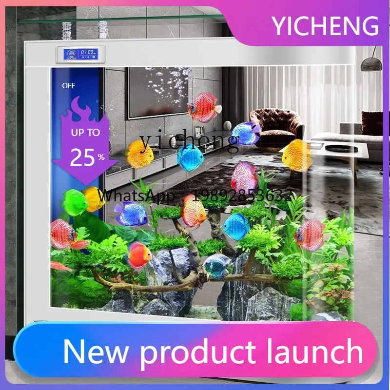

LYY TV cabinet fish tank living room household air ultra-narrow fish tank new Chinese full set of goldfish heightening
