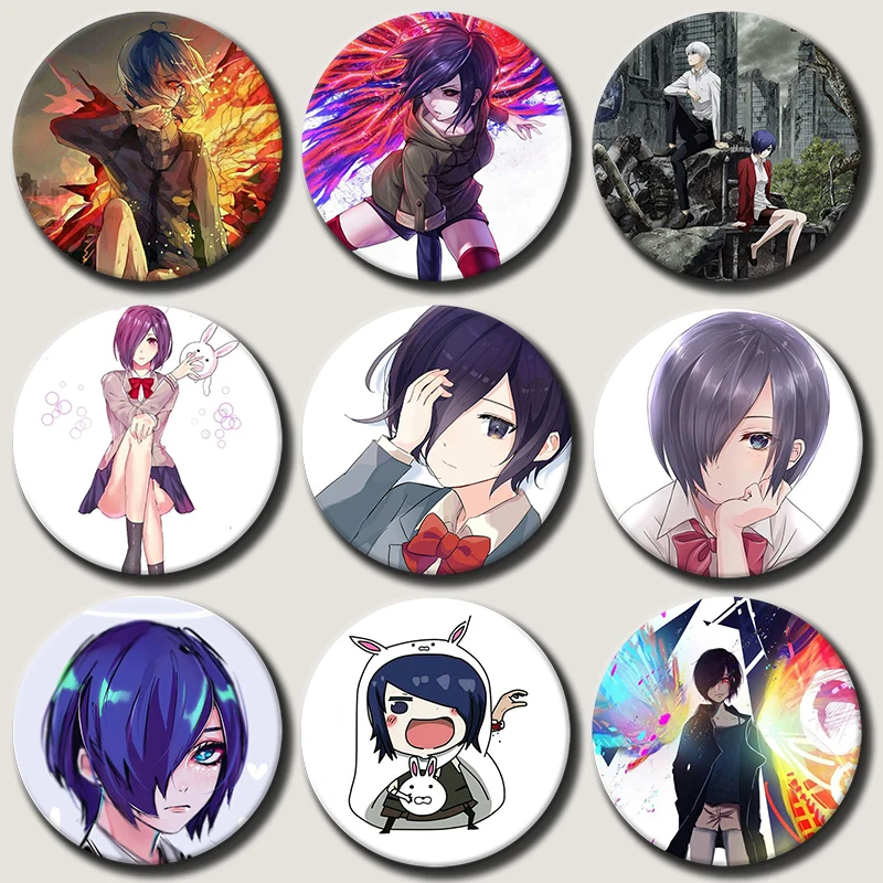 

Anime Character Touka Kirishima Button Pin Cartoon Touka Kirishima Brooch Creative Badge for Backpack Clothes Decoration Gift