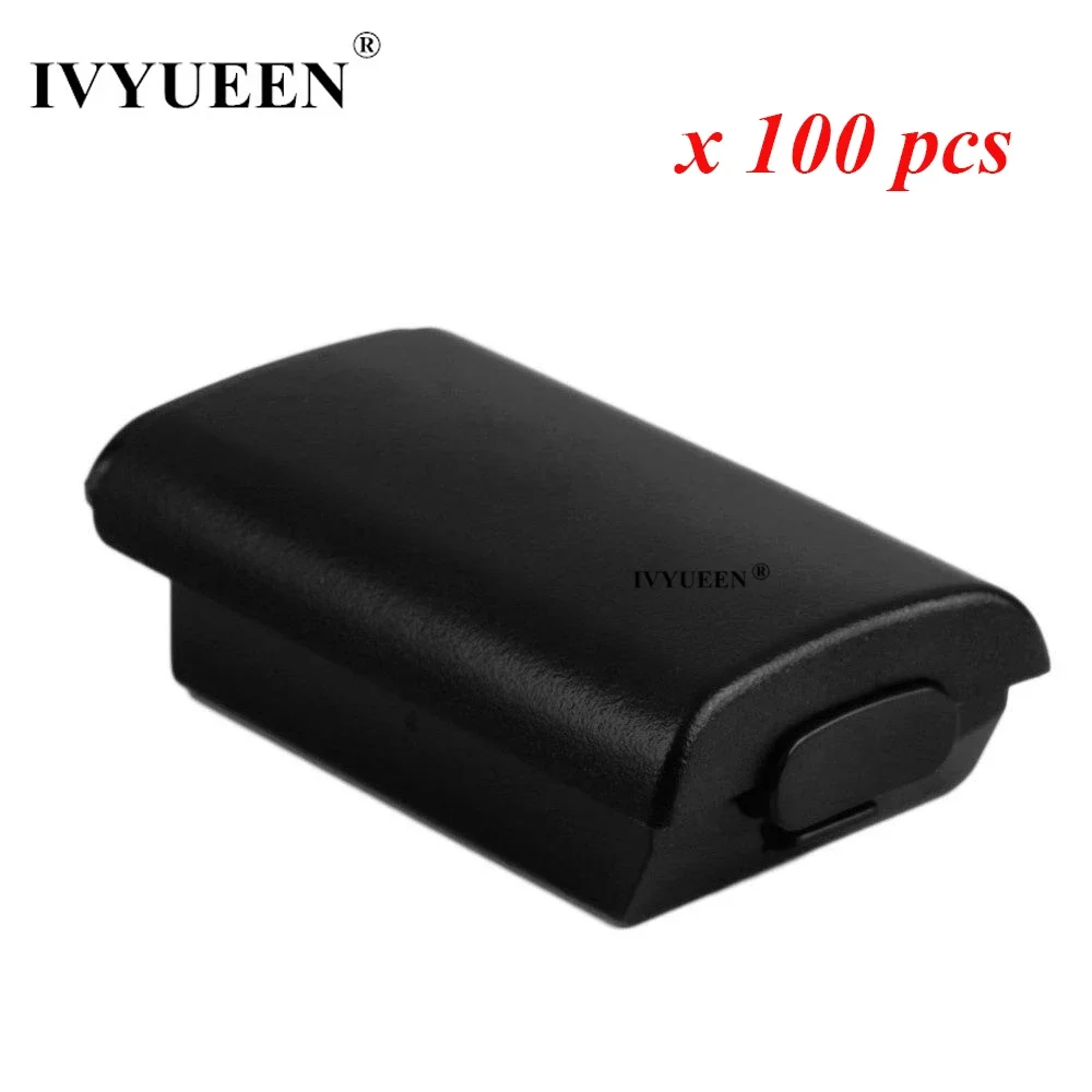 IVYUEEN 100 pcs Black White Battery Pack Cover Shell for Xbox 360 Wireless Controller AA Battery Back Case Replacement Shell Mod