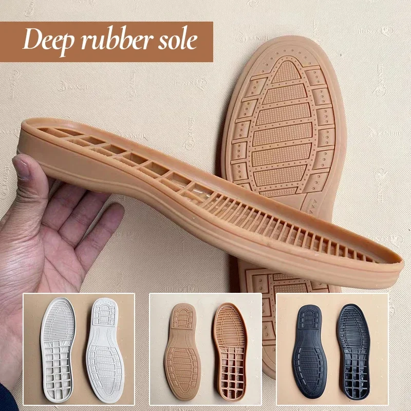 Three-colour Rubber Shoe Soles Repair for Men Leather Shoes Anti Slip Ground Grip Half Outsoles Replacement Diy Mat Sole