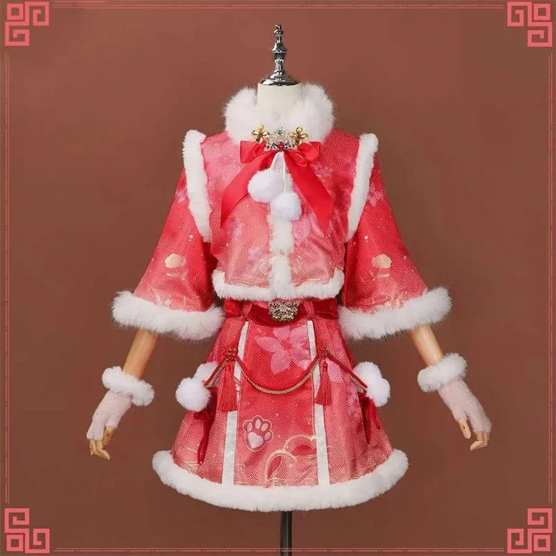 

Hu Tao Cosplay Costume Genshin Impact Winter and New Year Costumes Game Role-playing Full Set of Women's Clothing