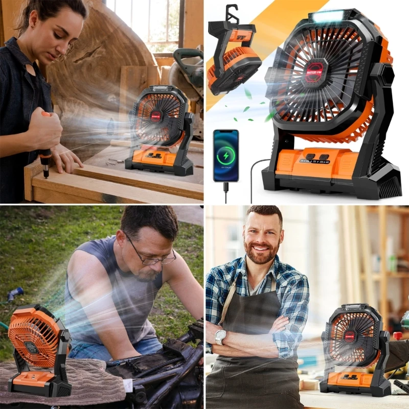 قابلة للشحن التخييم مروحة مع 4 سرعات الرياح سقف معلق مروحة مع أضواء التخييم مروحة متعددة الوظائف معلقة المشجعين