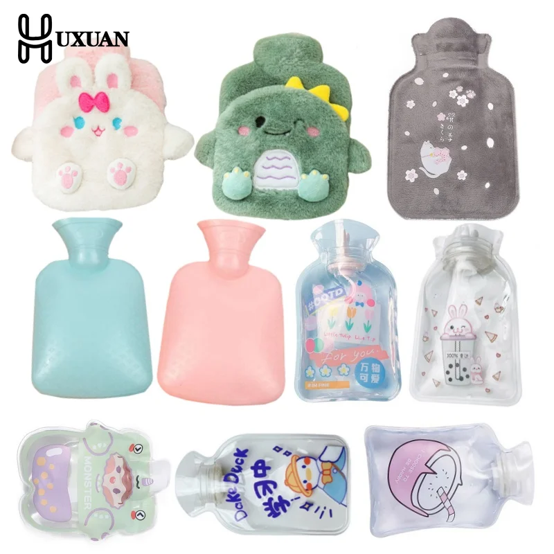 Kawaii Hot Water Bags Cute Plush Rubber Hand and Foot Belly Warmer Explosion-proof Hot Water Bottles for Women Period Pain