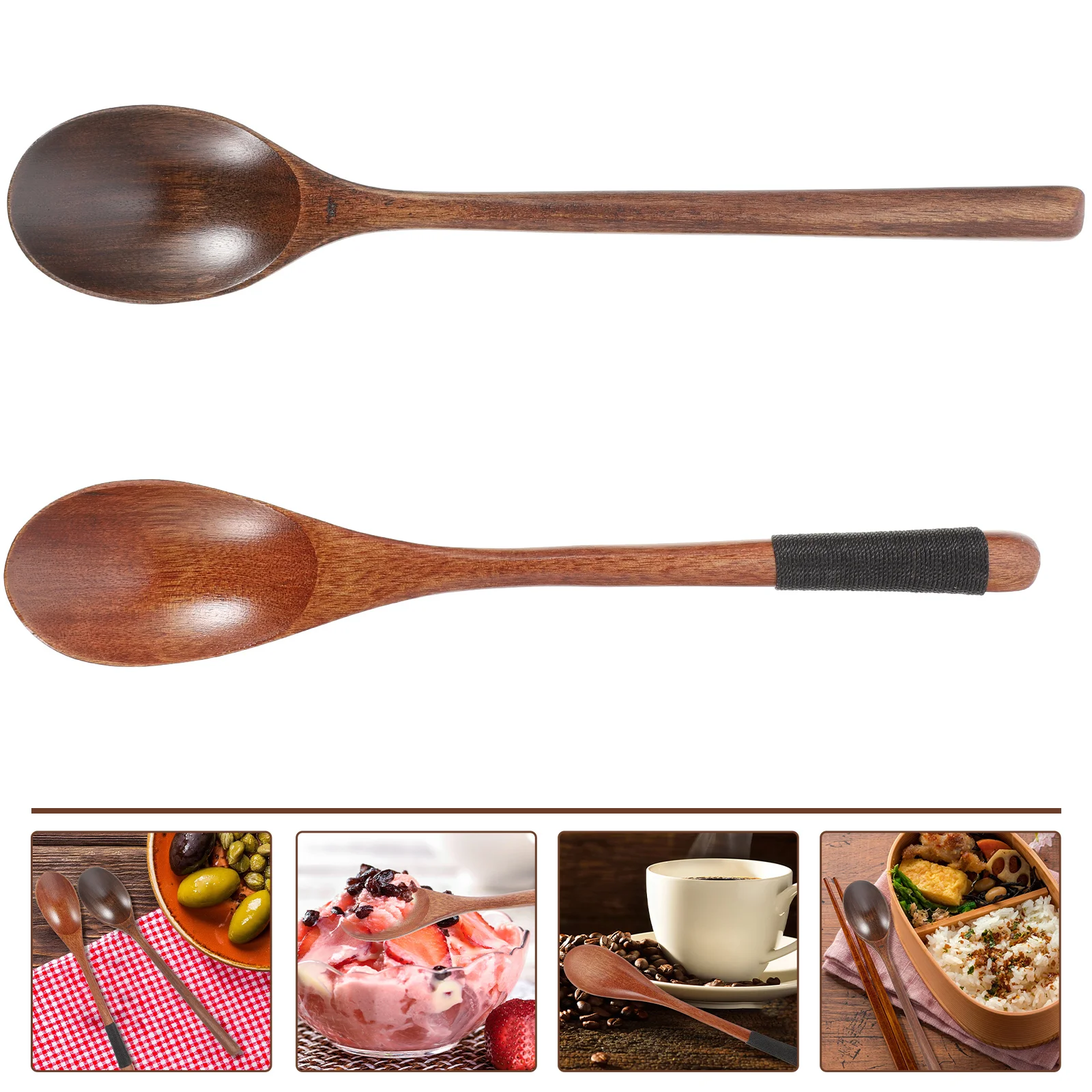 

2pcs Wooden Coffee Stir Spoons Premium Espresso Stirrer Small Wood Spoon For Tea Dessert Mixing Spoon Smooth No Burrs