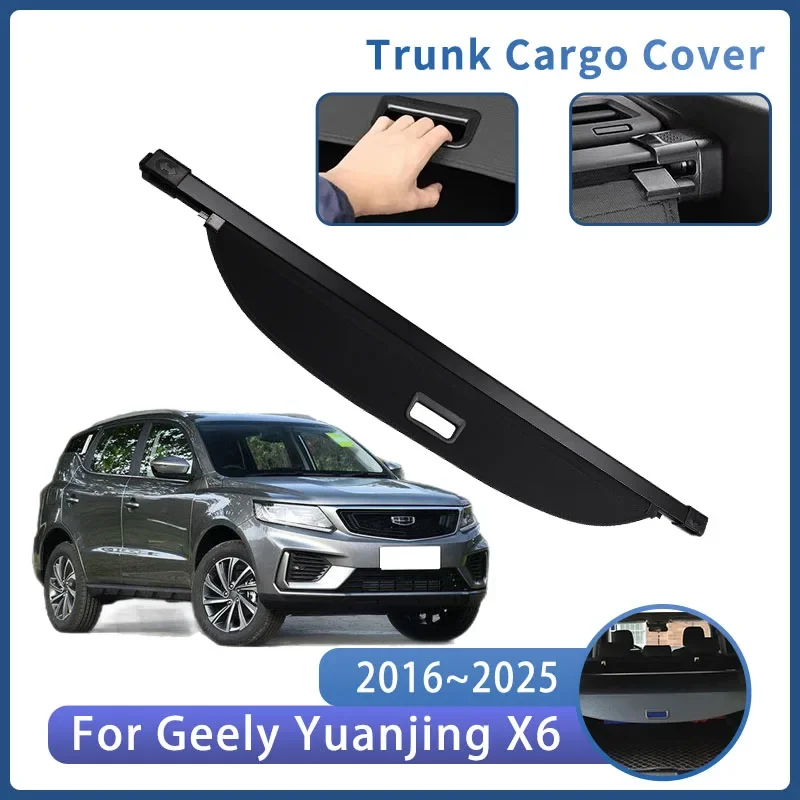 

Car Trunk Bracket For Geely Yuanjing X6 2016~2025 Rear Trunk Cargo Cover Retractable Curtain Partition Privacy Auto Accessories