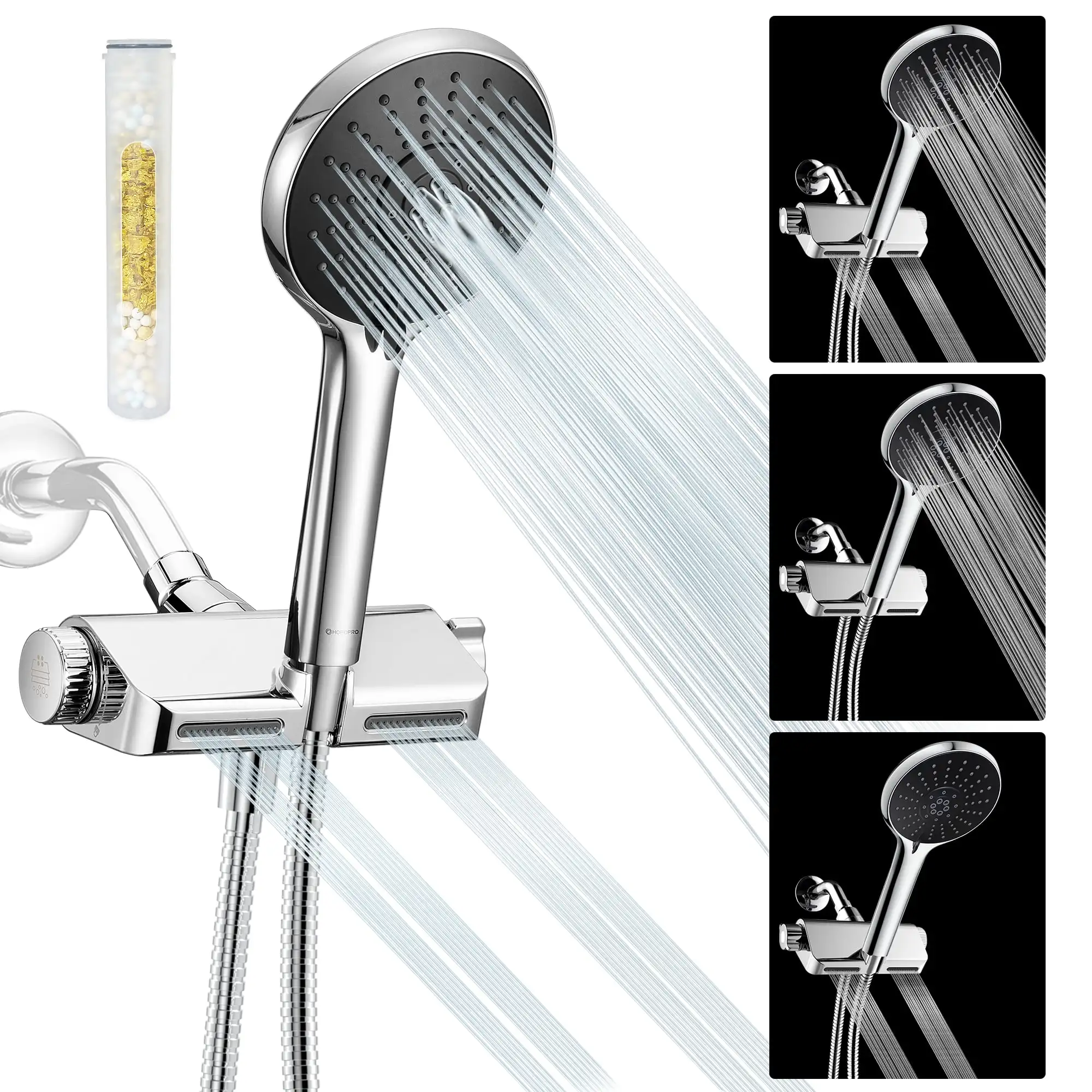 

3 in 1 Filter Showerhead with Handheld Combo High Pressure SPA Shower System Massage Shower Head Good performance