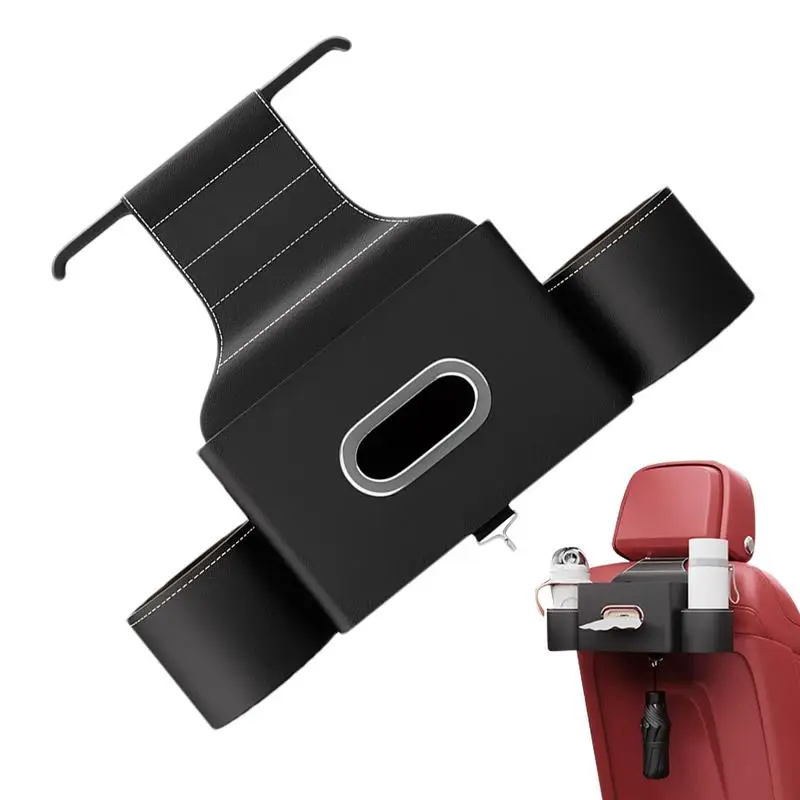 

Car Cup Holder For Backseat Stable Multi-Functional Seat Back Organizers Cell Phone Holder Dual Cup Holder Car Organizer For