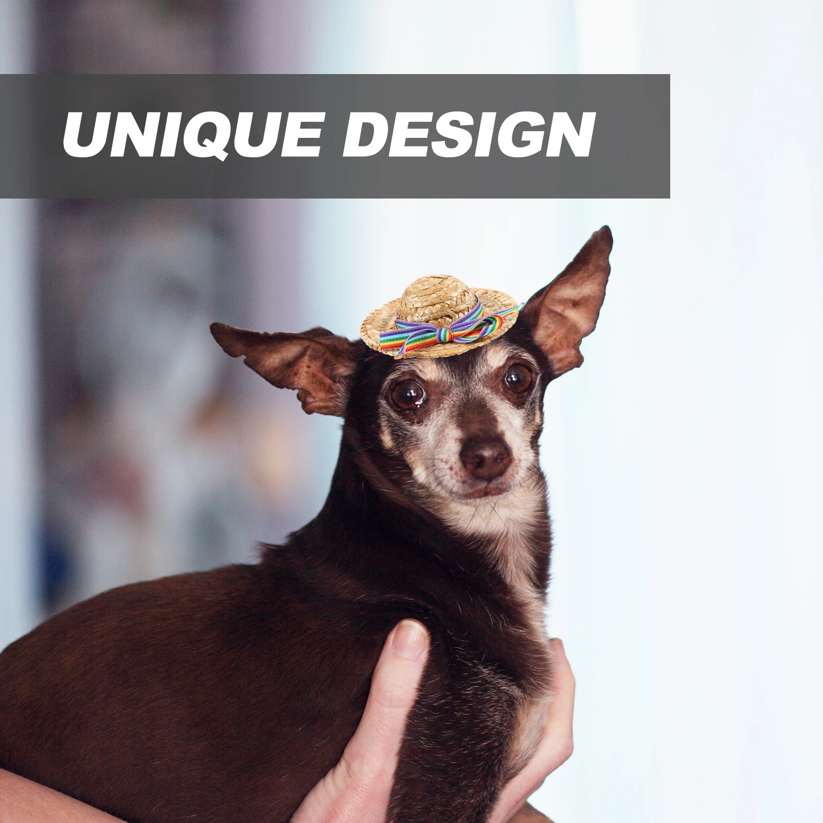

Woven Straw Dog Hats for Large Dogs Cat Costume Party Summer Photo Prop Pet Dress Up Headdress Puppy Hat Dog Cosplay Hat Pet