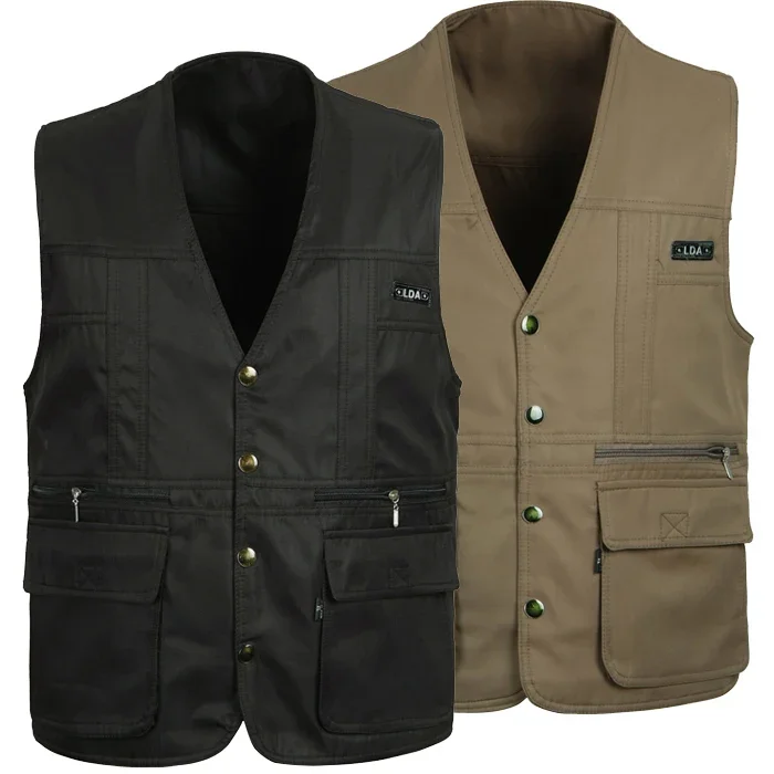 

HOO 2024 More than men's age season thin section waistcoat pocket Leisure fashion reversible vest