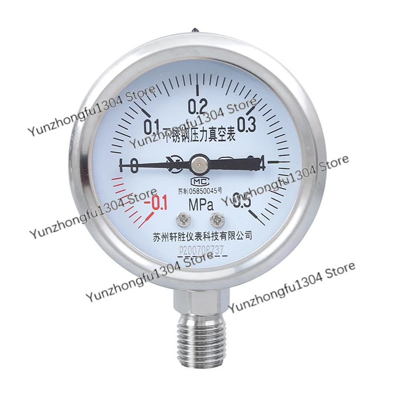 YBF60 high-temperature corrosion-resistant positive and negative vacuum stainless steel pressure gauge