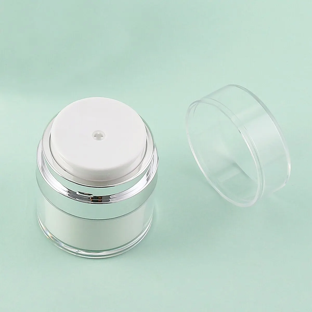 15/30/50ml Air Pump Moisturizer Jar Container Empty Cream Subpackage Vacuum Bottle for Skincare Face Makeup Lotion Creams