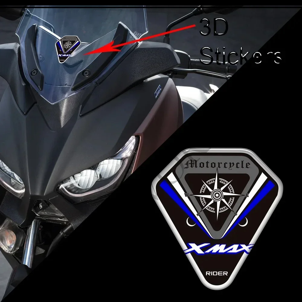 Motorcycle Scooters Windshield Windscreen Screen Wind Shield Emblem Logo Decals For Yamaha  X Max 125 250 300 400