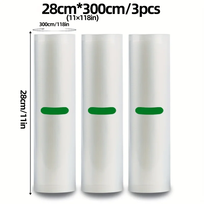 

Набор из 3 рулонов вакуумного упаковщика — каждая 3 метра в рулонах, безопасный для пищевых продуктов для хранения фруктов, овощей, мяса, закусок и сухих товаров