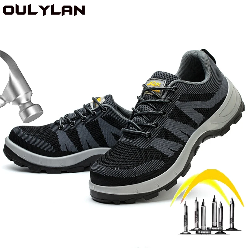 

Oulylan New Safety Shoes Steel Toe Shoes Men Work Sneakers Safety Tennis Industrial Protection For The Feet