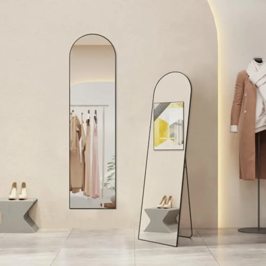 

Mirror Full Length Upgraded Body Wall Mirrors with Shatter-Proof Glass Floor Standing Hanging or Leaning Tall Mirror with Stand