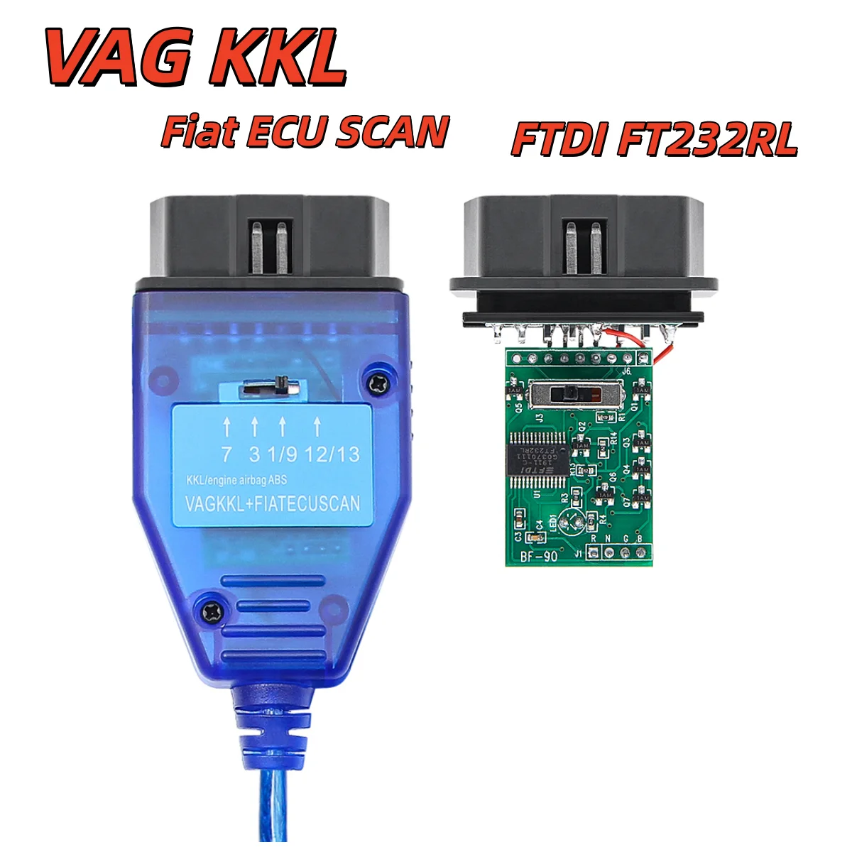 FT232RL VAG KKL 409.1 Fiat ECU Scan OBD2 Diagnostic Cable USB Interface Scanner For Fiat Auto Car Diagnostic Tool