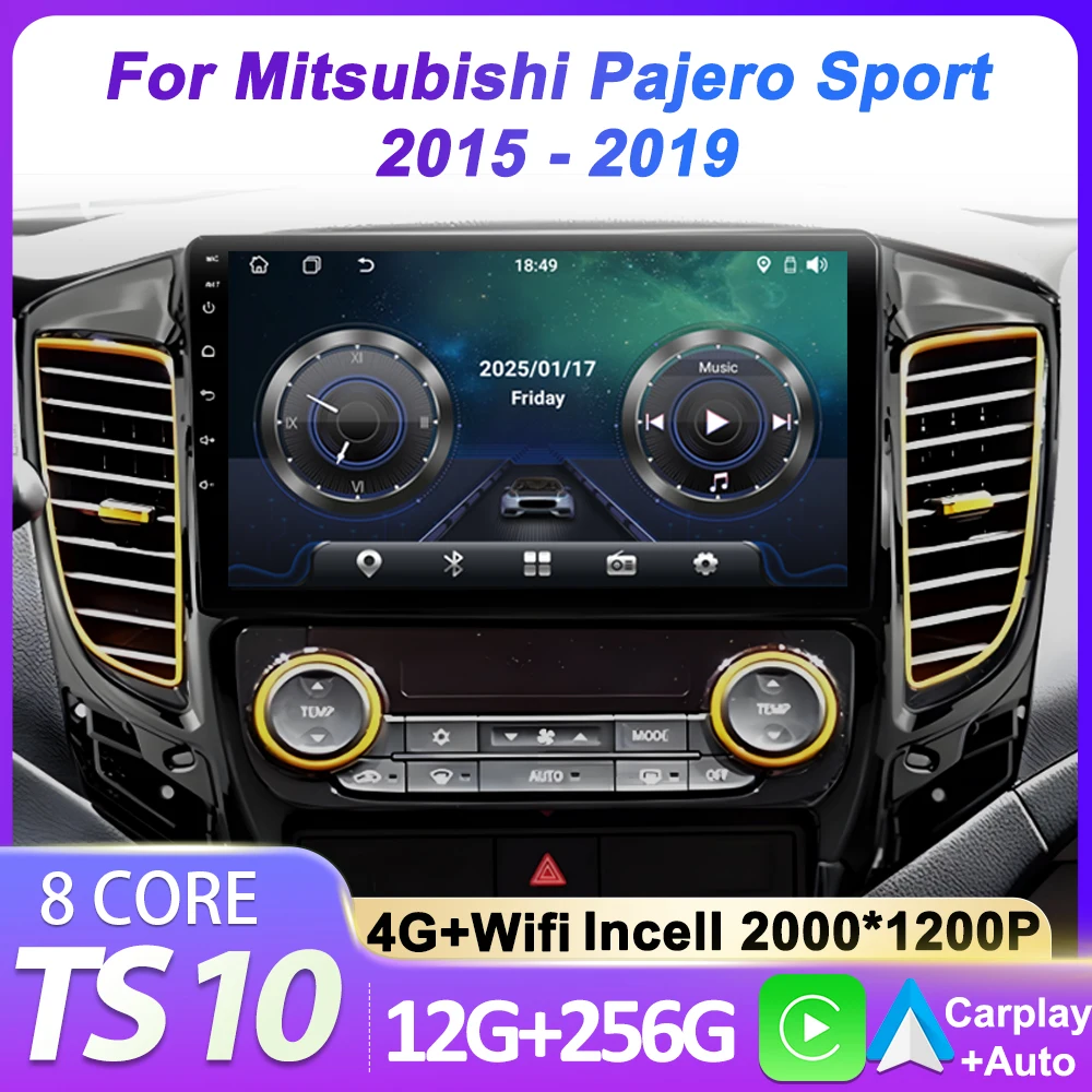 

Android Car Radio Player For Mitsubishi Pajero Sport 3 L200 5 Triton 3 2015 2016 2017 2018 2019 Touch Screen Navigation GPS BT