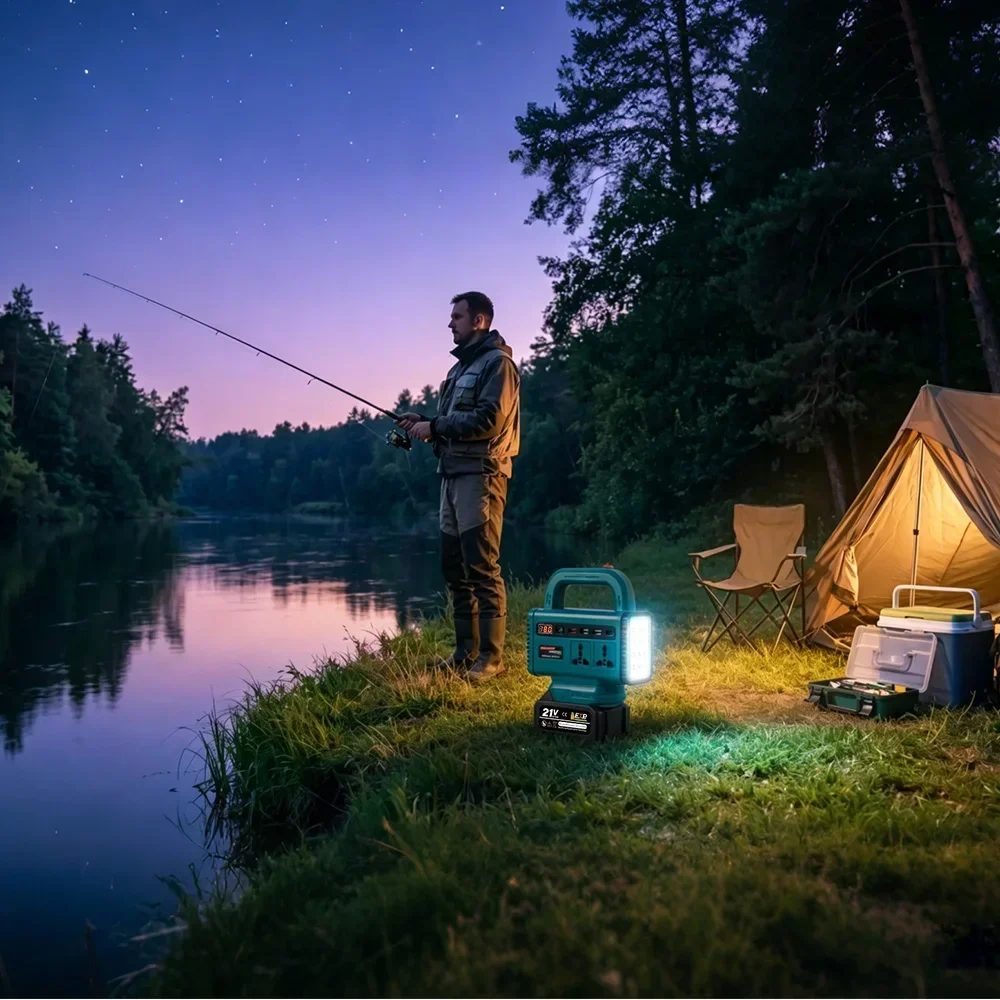 YOFIDRA 350W Kabelloser Stromwandler DC 18V-21V zu AC 220V Lithium-Batterie-Wechselrichter mit Dual-USB-Ladeanschluss für Makita-Akkus – Detail 14