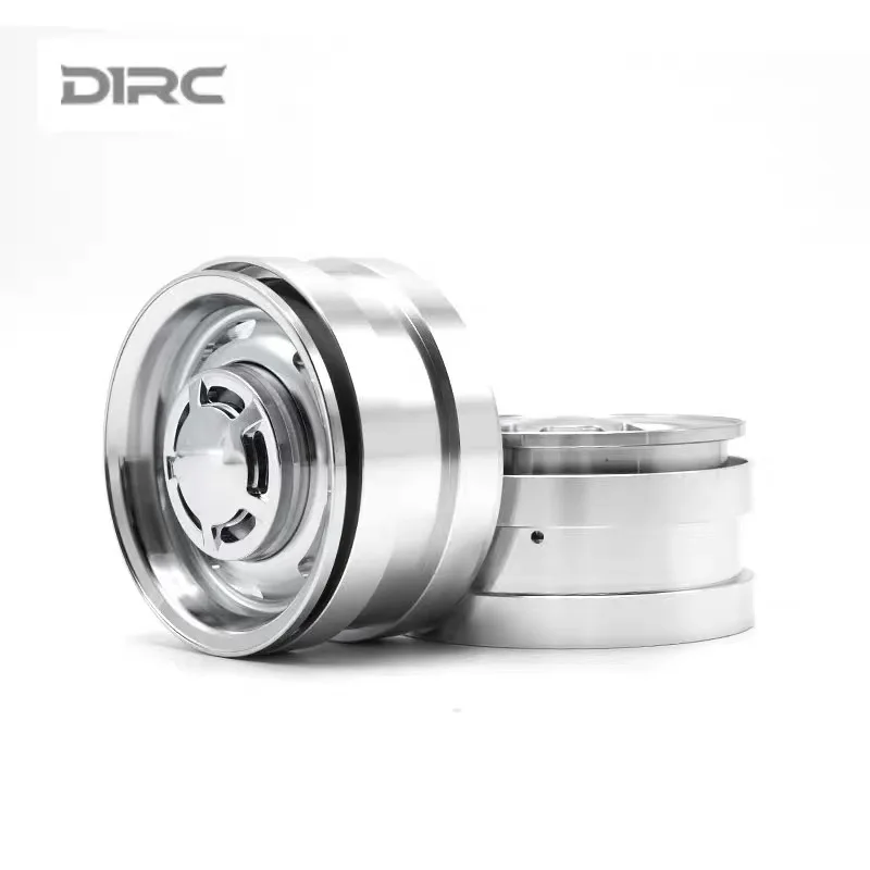 2Pcs 2.2-inch Metal Electroplating Retro Mirror Wheels Hub for 1/10 RC Crawler Car TRX4 Defender AXIAL SCX10 RC4WD D90 Parts