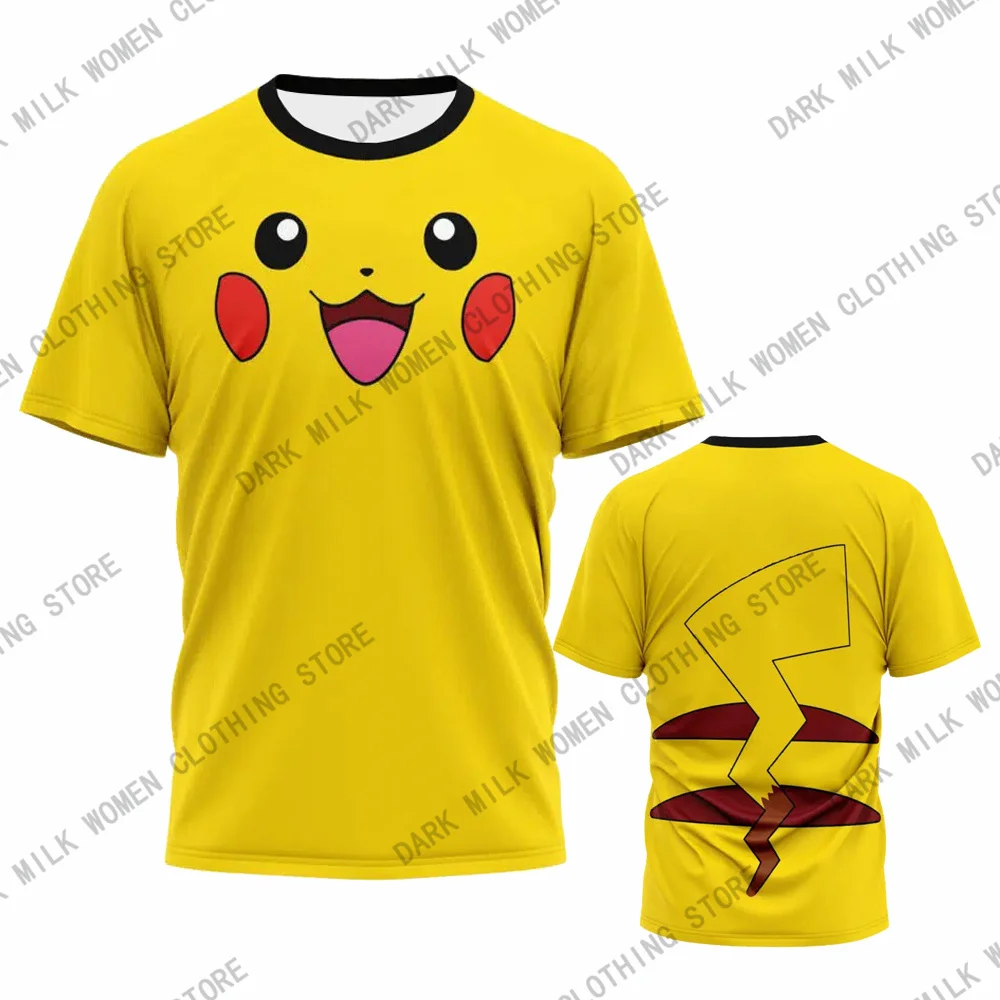 New Arrivals Pokémon Womens T-Shirts Tops Pokemon 3d Print T Shirt Trendy Summer Casual Short Sleeve Pikachu Cute Clothing Tees