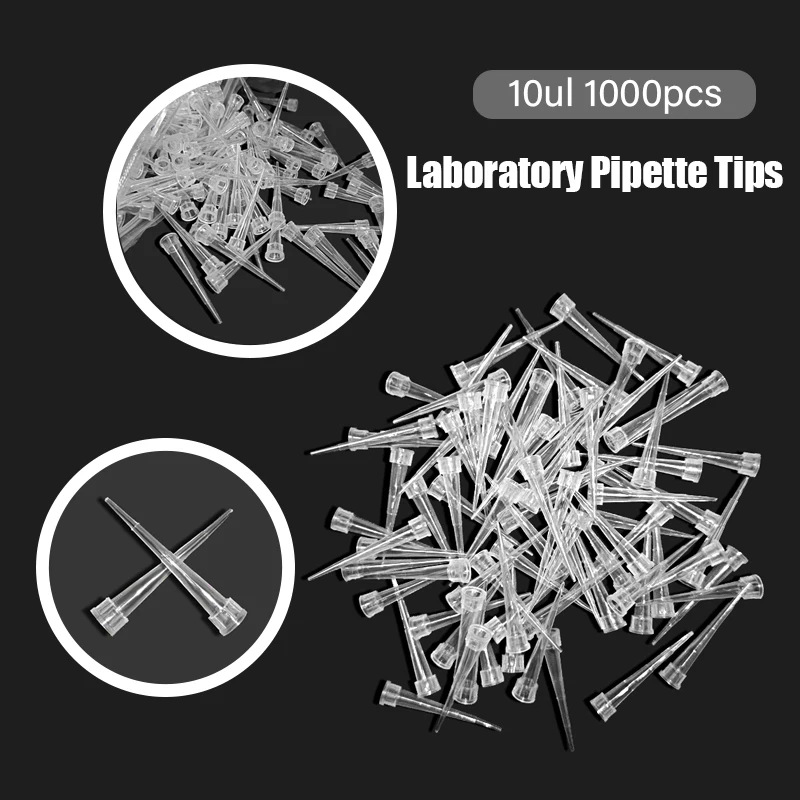 Laboratory Pipette Tips 10ul 1000pcs Micropipette Disposable Plastic Pipette Tip Chemistry Lab Supplies