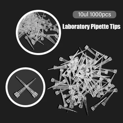 Pontas plásticas descartáveis da pipeta do laboratório, 10ul, 1000pcs, ponta da micropipeta, fontes do laboratório da química