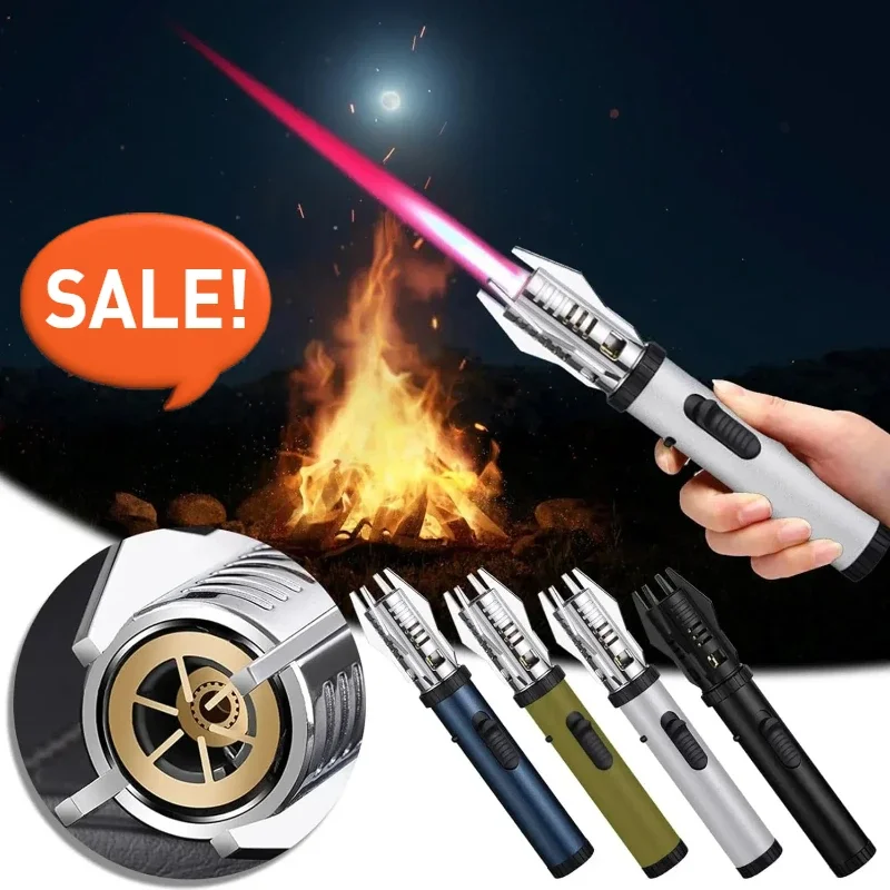 

2025 Torch Lighter Bright Fire Lighter Safety Refillable Butane Gas Windproof Jet Flame for Candles Campfires BBQ Baking Camping