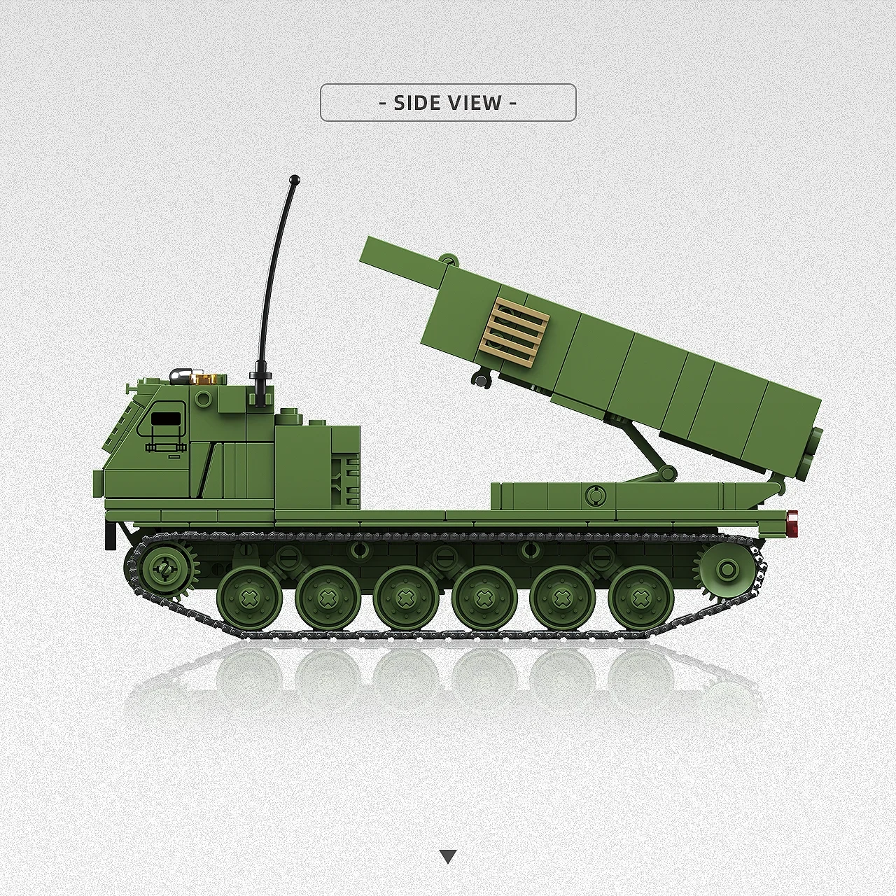 1086 PCS MOC 1:35 M270 MLRS Rocket Artillery Model Kit, Modern Military Building Blocks, Desktop Army Collectible Gift view 4