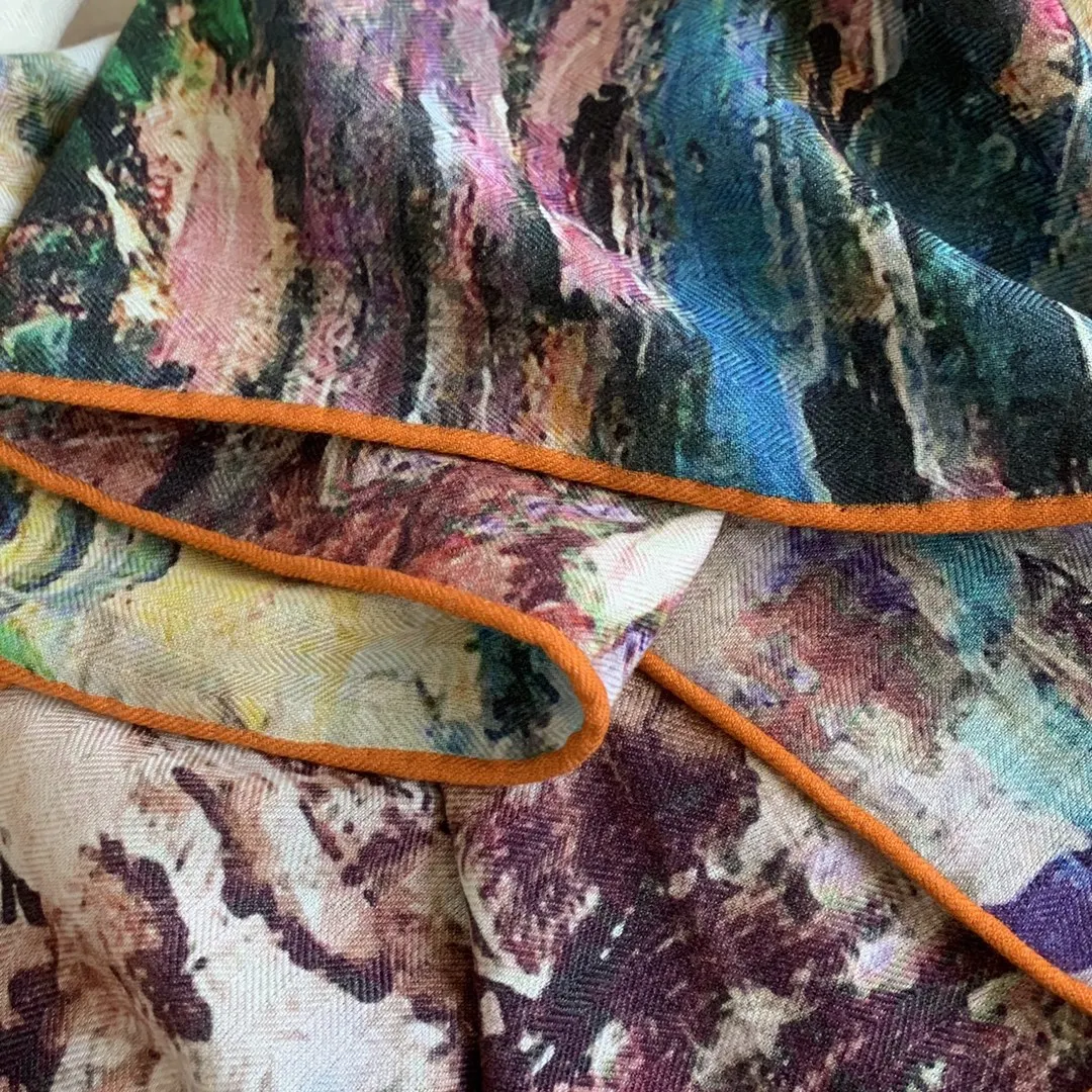 

Luxury Cashmere Silk Blend Scarf Ladies 110cm Shawl Lightweight Soft Pashmina