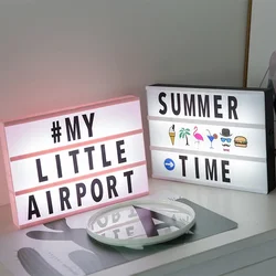 LED Night Light Box A4 Size Colorful or Black Letter/Number/Symbol DIY Cards Desk Lamp for Birthday Party Decoration Lights