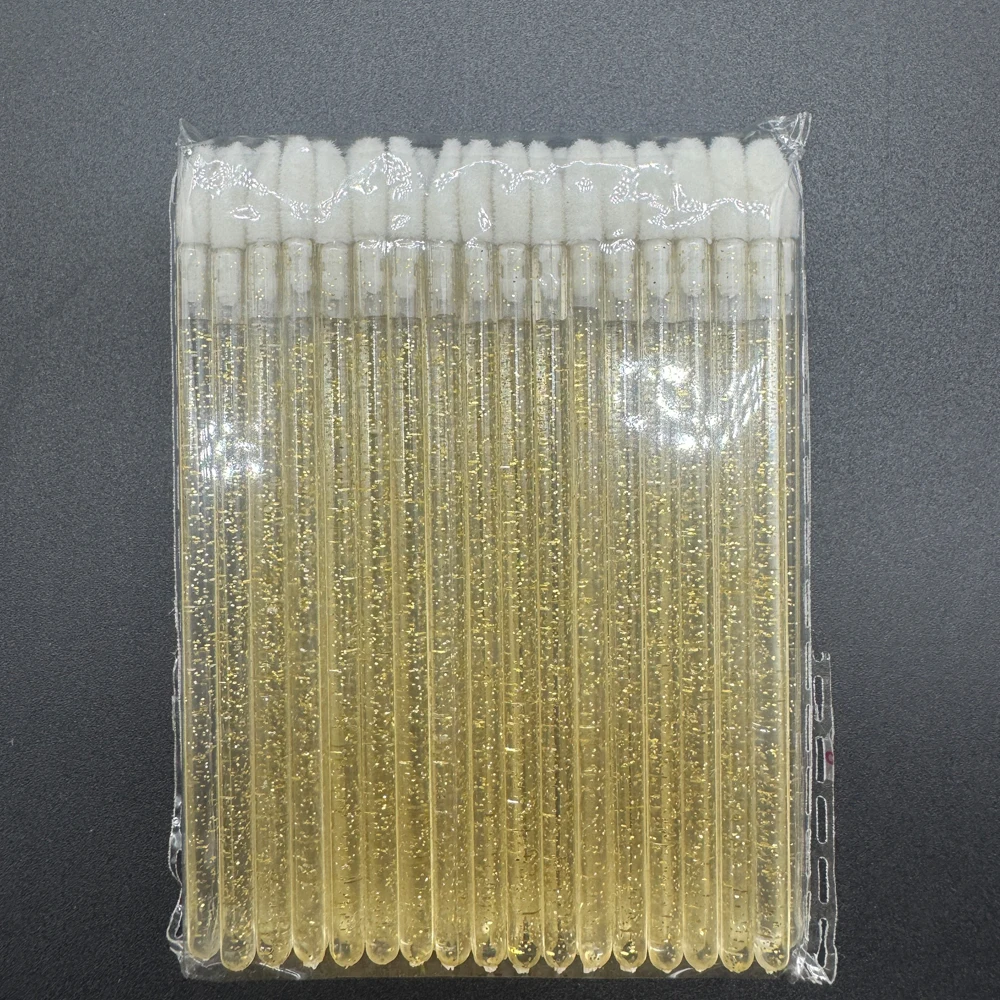 100Pcs Disposable Glitter Lip  - Eyelash Extension Cleaning ulasan dan harga