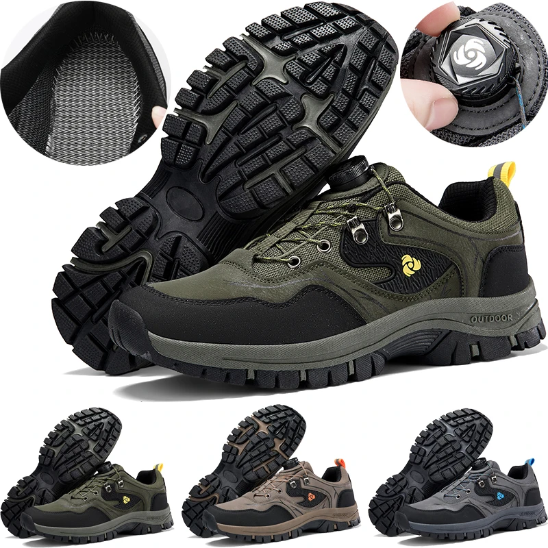 

Men's Waterproof Outdoor Climbing Shoes Low Cut Hiking Boots Men's Slip Hiking Shoes Resistant Travel Shoes for All Seasons