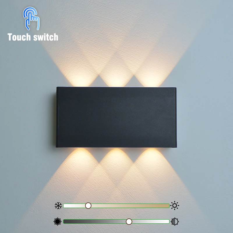 Minimaal ontworpen LED-oplaadwandlamp 4000mAh Touch Drie kleurenbedrading Gratis binnendecoratie Nachtkastje Gang Slaapkamerlicht