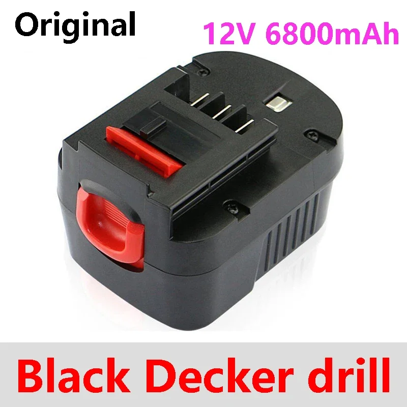 12V 6800mah Rechargeable Tool Battery for Black&Decker A12 A12EX FSB12 FS120B A1712 HP12K HP12 Ni-MH Replacement Drill Battery