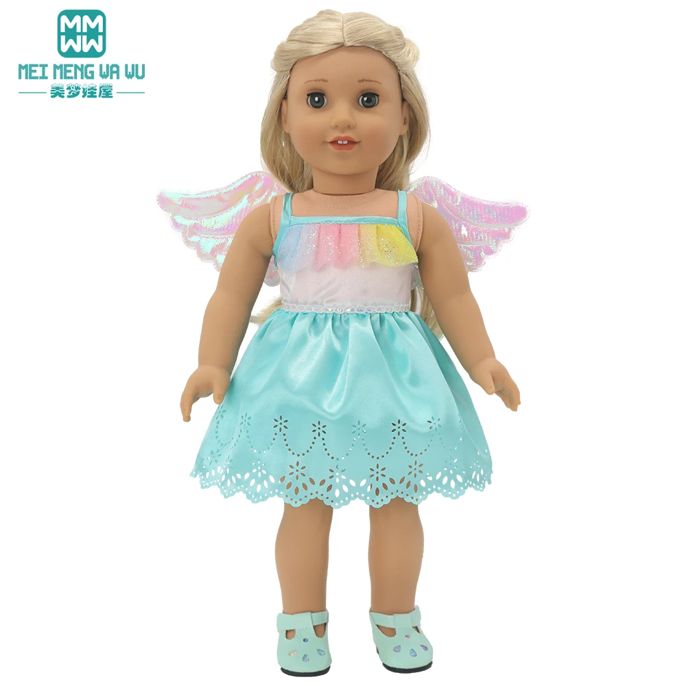 Doll Clothes for 43-45cm New Born American Doll Fashion T-Shirt Overalls Princess Gauze Skirt Gift for Girls