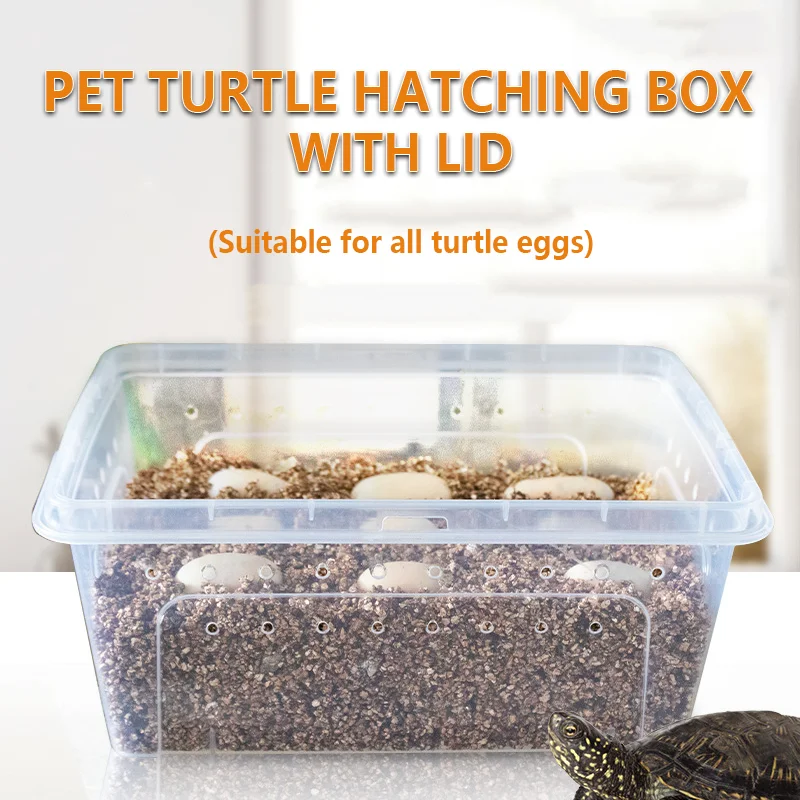 1Pc Reptile Breeding Feeding Box for Lizard Spider Turtle Containers Habitat Cage Transparent Plastic Insect Rearing Hatching